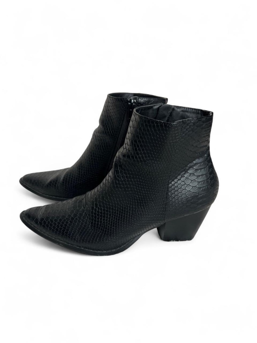 Free People Coconuts by Matisse - Going West Black Faux-Snake Leather Ankle Boot